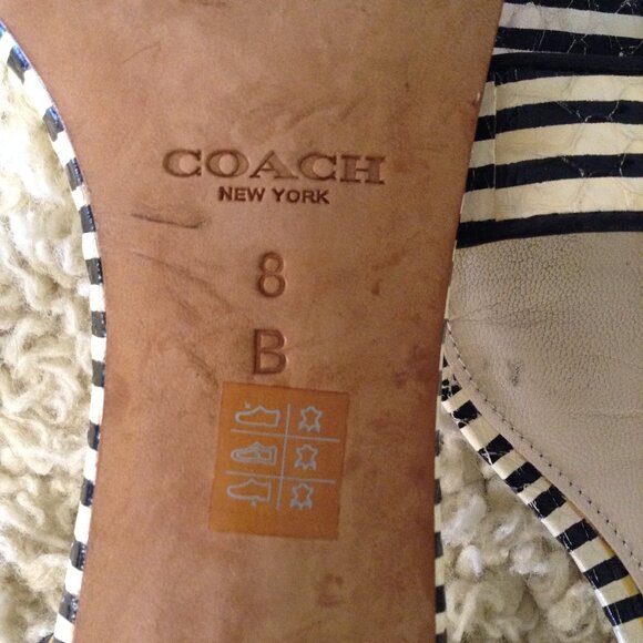 VTG Coach Marci Striped Heels, Leather, 8B, Black & Ivory, Professional, Chic - Picture 6 of 6